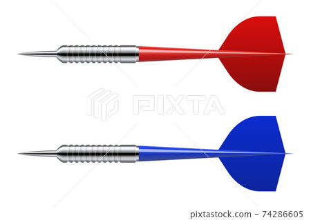 Set of realistic dart arows isolated on white background Set of realistic dart arows isolated on white background 74286605