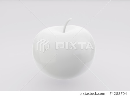 White apple on white background, 3d render White apple on white background, 3d render 74288704