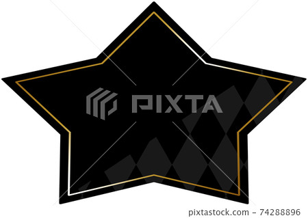 Star-shaped frame black & gold partly diamond pattern horizontal position Star-shaped frame black & gold partly diamond pattern horizontal position 74288896