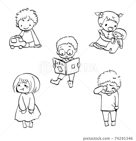 Children's illustration set line art Children's illustration set line art 74291346