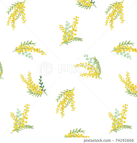 含羞草手繪插圖/無縫模式 74291608