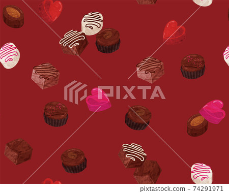 Hand-painted chocolate seamless pattern 74291971