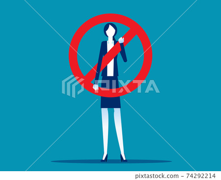 Business person with stop symbol. isolate vector concept Business person with stop symbol. isolate vector concept 74292214