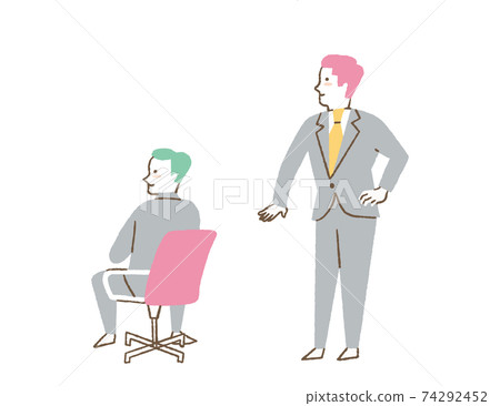 Two office workers at work Two office workers at work 74292452