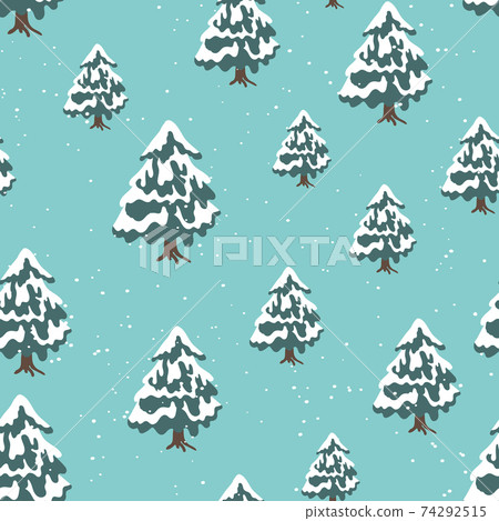 Winter seamless pattern with Christmas tree and... - Stock Illustration ...