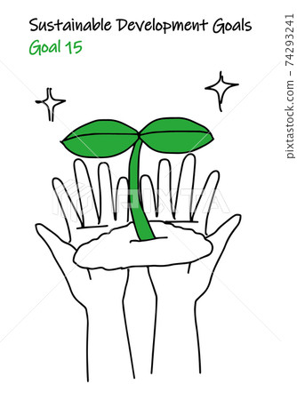 Designated color simple two-color illustration for SDGs GOAL15 Designated color simple two-color illustration for SDGs GOAL15 74293241
