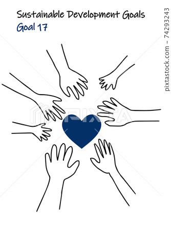 Designated color simple two-color illustration for SDGs GOAL17 74293243