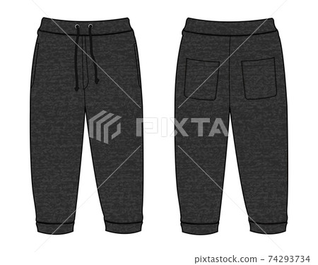 Sweat pants vector template illustration (heather gray texture) Sweat pants vector template illustration (heather gray texture) 74293734