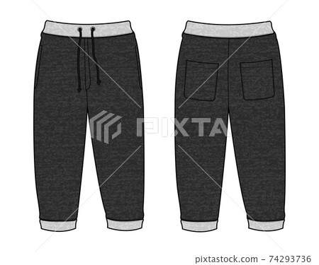 Sweat pants vector template illustration (heather gray texture) Sweat pants vector template illustration (heather gray texture) 74293736