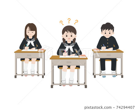 Class scene Students who can't keep up with the class Students who don't understand Illustration material Class scene Students who can't keep up with the class Students who don't understand Illustration material 74294407