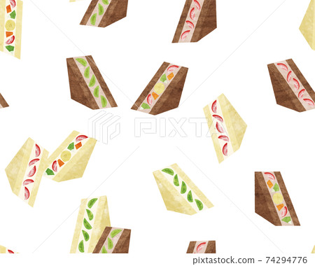 Hand-painted fruit sandwich seamless pattern transparent Hand-painted fruit sandwich seamless pattern transparent 74294776