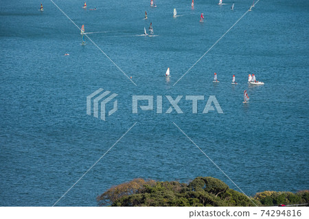 Wind surfing on Enoshima 74294816