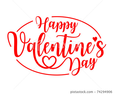 Happy Valentine's day typography design. 74294906