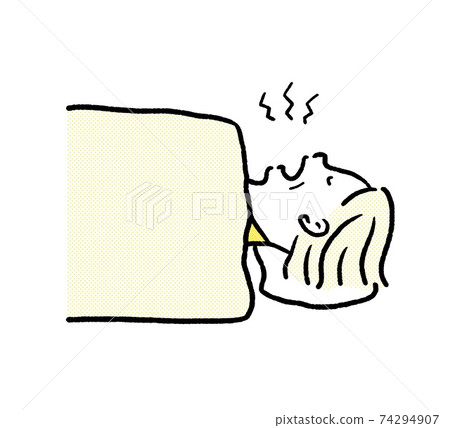 Illustration of a senior woman snoring and sleeping 74294907