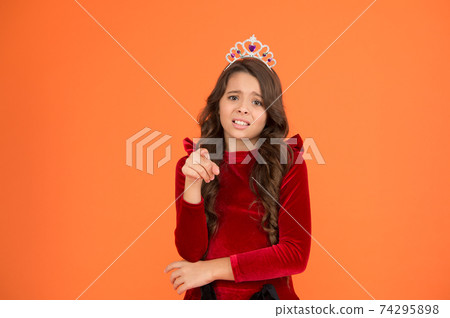Not you. Kid wear golden crown symbol of princess. Girl Not you. Kid wear golden crown symbol of princess. Girl 74295898