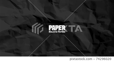 Black crumpled paper texture pattern. Rough grunge old blank. Vector abstract background. Black crumpled paper texture pattern. Rough grunge old blank. Vector abstract background. 74296020