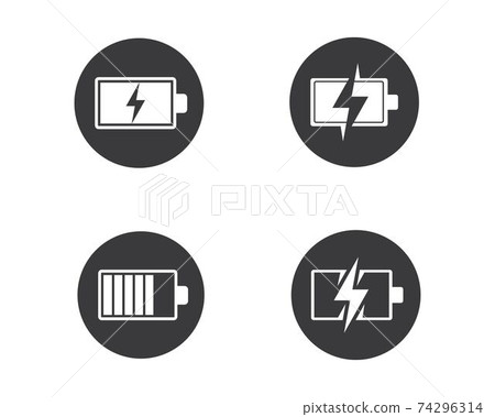 battery icon logo illustration vector 74296314