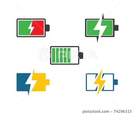 battery icon logo illustration vector 74296315
