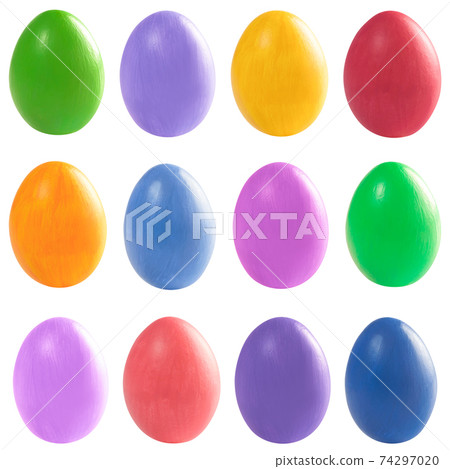 Different colorful easter eggs isolated Different colorful easter eggs isolated 74297020