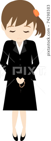 A daughter who attends a funeral and bows A daughter who attends a funeral and bows 74298383