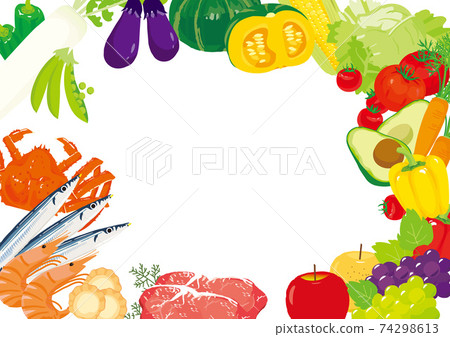 Food illustration frame Food illustration frame 74298613