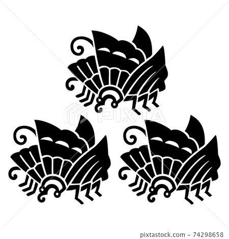 大島浩介大家族的家徽三隻燕尾蝶 74298658