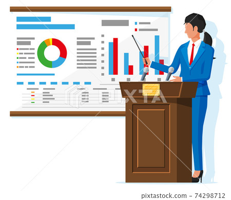 Businesswoman giving presentation Businesswoman giving presentation 74298712