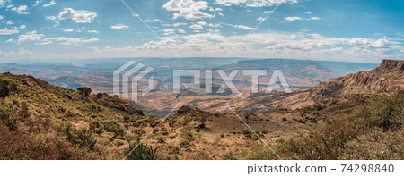 mountain landscape with canyon, Ethiopia 74298840