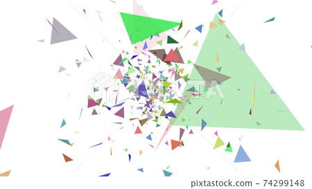 CG triangle fluttering colorful triangular confetti CG triangle fluttering colorful triangular confetti 74299148