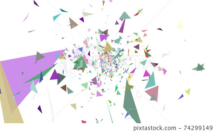 CG triangle fluttering colorful triangular confetti CG triangle fluttering colorful triangular confetti 74299149