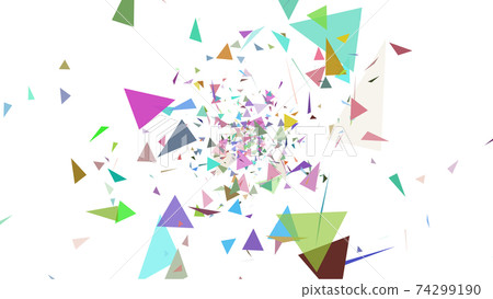 CG triangle fluttering colorful triangular confetti CG triangle fluttering colorful triangular confetti 74299190