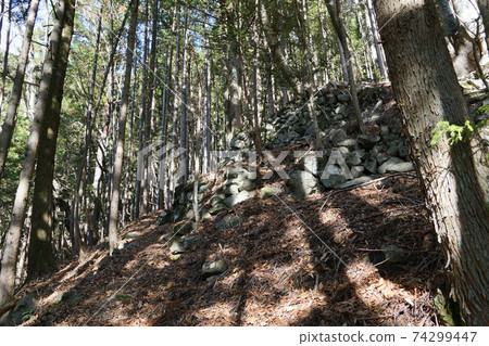 Ishigaki, the site of the Yuyama village, Maekurohoshiyama, Shizuoka Prefecture 74299447