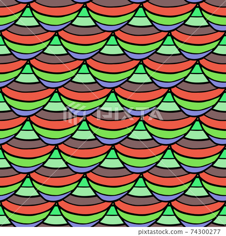 abstract doodle hand drawn colorful seamless pattern with scale 74300277