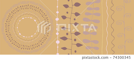 abstract doodle hand drawn seamless brushes set 74300345