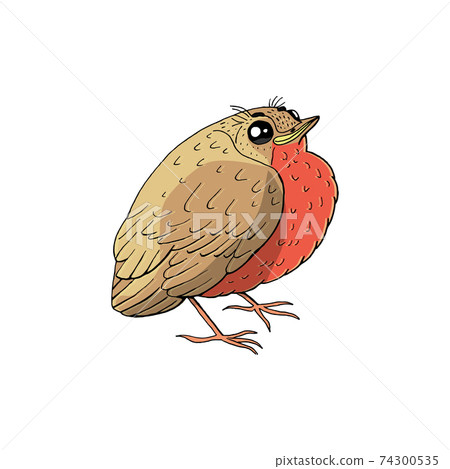 cute funny little bird. isolated on white... - Stock Illustration  [74300535] - PIXTA
