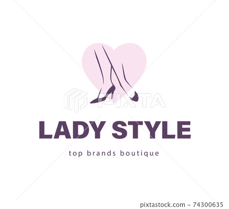 Lady style emblem concept isolated on white background.  74300635
