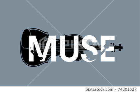 Flat design logo. Music design logo. violin. Muse Flat design logo. Music design logo. violin. Muse 74301527