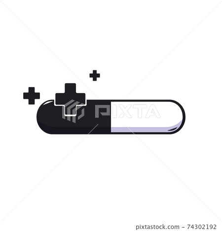 Medical silhouette icon. Pills silhouette icon. Hospital silhouette icon 74302192