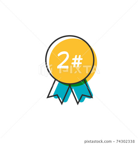 Medal Championship. Set Medals, 2nd, Winner, Reward, Trophy, Award, Competition. Flat Cartoon Style Suitable for Sticker, Icon Medal Championship. Set Medals, 2nd, Winner, Reward, Trophy, Award, Competition. Flat Cartoon Style Suitable for Sticker, Icon 74302338
