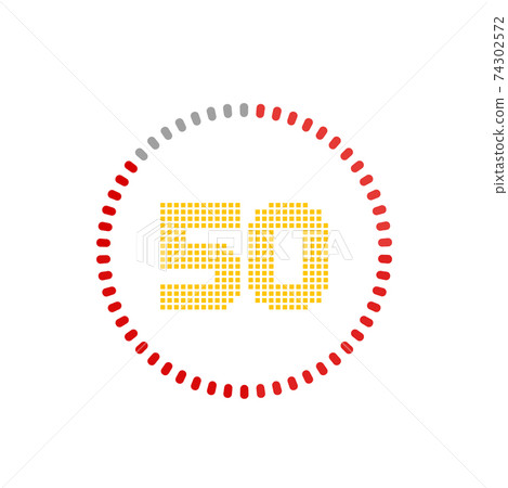 Countdown timer with fifty seconds or minutes in modern and pixel numeric style. Isolated on a white background Countdown timer with fifty seconds or minutes in modern and pixel numeric style. Isolated on a white background 74302572