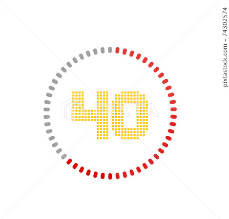 Countdown timer with forty seconds or minutes in modern and pixel numeric style. Isolated on a white background Countdown timer with forty seconds or minutes in modern and pixel numeric style. Isolated on a white background 74302574