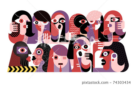 Large Group Of Strange People 74303434