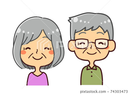 Illustration of smiling senior men and women 74303473