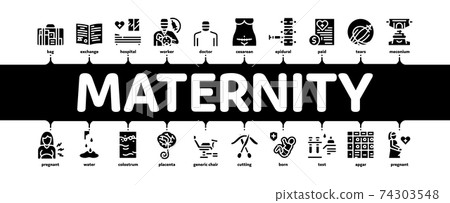 Maternity Hospital Minimal Infographic Banner Vector Flat 74303548