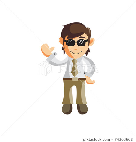 Business man Use Glasses cartoon character Illustration design creation Isolated 74303668