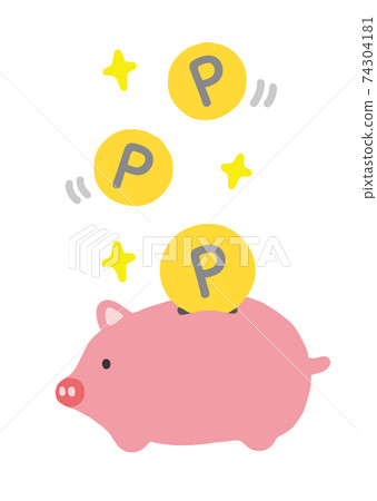 Image illustration of collecting points Pig piggy bank 74304181