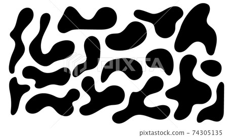 Irregular blob, set of abstract organic shapes. Abstract irregular random blobs. Simple liquid amorphous splodge. Trendy minimal designs for presentations, banners, posters and flyers. Irregular blob, set of abstract organic shapes. Abstract irregular random blobs. Simple liquid amorphous splodge. Trendy minimal designs for presentations, banners, posters and flyers. 74305135