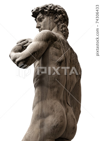 David by Michelangelo Isolated on White - Piazza della Signoria Florence Italy David by Michelangelo Isolated on White - Piazza della Signoria Florence Italy 74306433