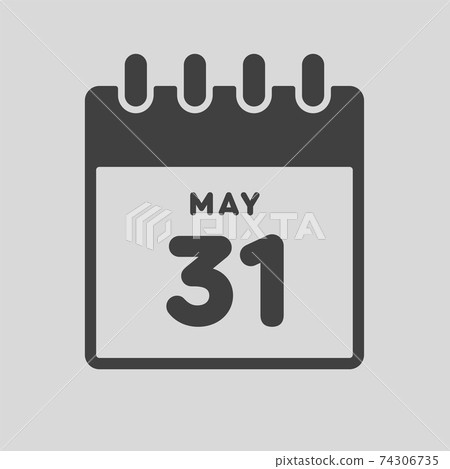 Icon day date 31 May, template calendar page Icon day date 31 May, template calendar page 74306735