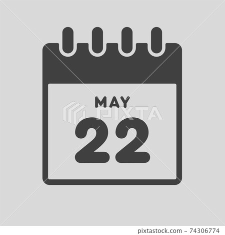 Icon day date 22 May, template calendar page Icon day date 22 May, template calendar page 74306774